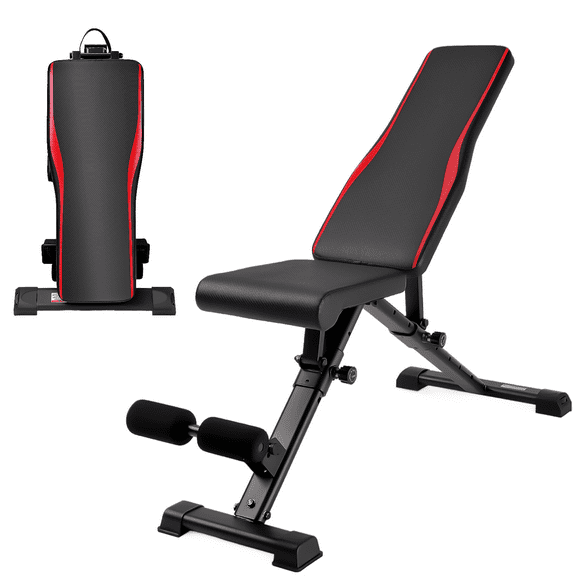 VIBESPARK 900LBS Adjustable Weight Bench, Fast Folding Workout Bench with 8 Adjustable Positions, Space Saving Bench Press Incline/Flat/Decline Olympic Bench for Home Gym Strength Training