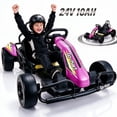 thumbnail image 1 of VIBESPARK Drift Go Kart, 24V 10AH Electric Go Kart for Kids Ages 6-14, 360° Drift Mode, Ride On Car with Backrest & Adjustable Seat, 300W Dual Motors, Max Speed 7.5mph/h, Pink, 1 of 9