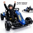 thumbnail image 1 of VIBESPARK Drift Go Kart, 24V 10AH Electric Go Kart for Kids Ages 6-14, 360° Drift Mode, Ride On Car with Backrest & Adjustable Seat, 300W Dual Motors, Max Speed 7.5mph/h, Blue, 1 of 9