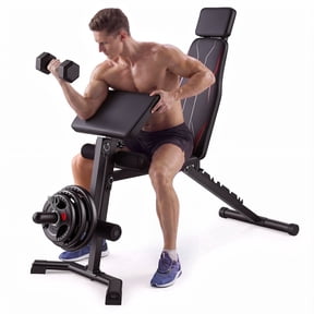 VIBESPARK 10 Position Adjustable Weight Bench with Extended Headrest and Leg Extension, 800LBS Foldable Workout Bench Incline Decline Flat Bench Press for Home Gym Full Body Strength Training