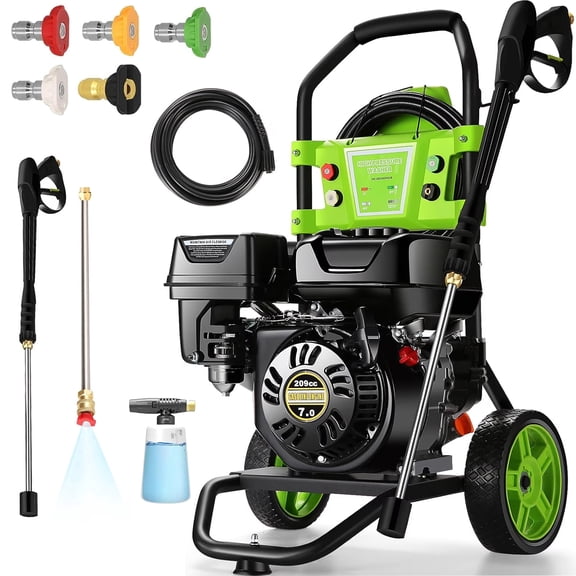 VIBESPARK Gas Pressure Washer, Power Washer with 4200 PSI, 4.0 GPM, and 209cc 7HP Engine, High Pressure Cleaning Machine for Cars/Fences/Driveways/Patios/Farms/Home Cleaning