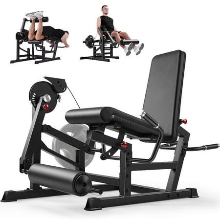 VIBESPARK Leg Extension and Curl Machine, 700LBS Adjustable Seated Leg Extension and Lying Curl Machine for Home Gym, Leg Curl Machine with Cable System
