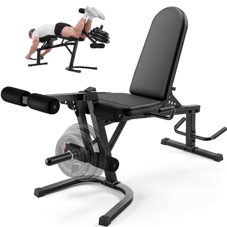 VIBESPARK Leg Extension and Curl Machine for Home Gym, 880LBS Adjustable Seated Leg Extension and Lying Curl Machine, Leg Workout Equipment, Direct Leverage, No Cable - Fits 1" and 2" Plates