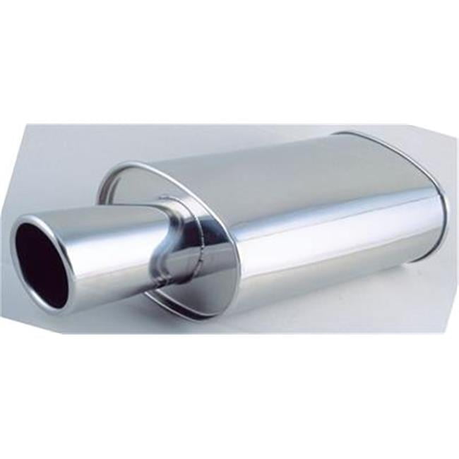 VIBRANT 1042 4 In. Oval Exhaust Muffler - Silver