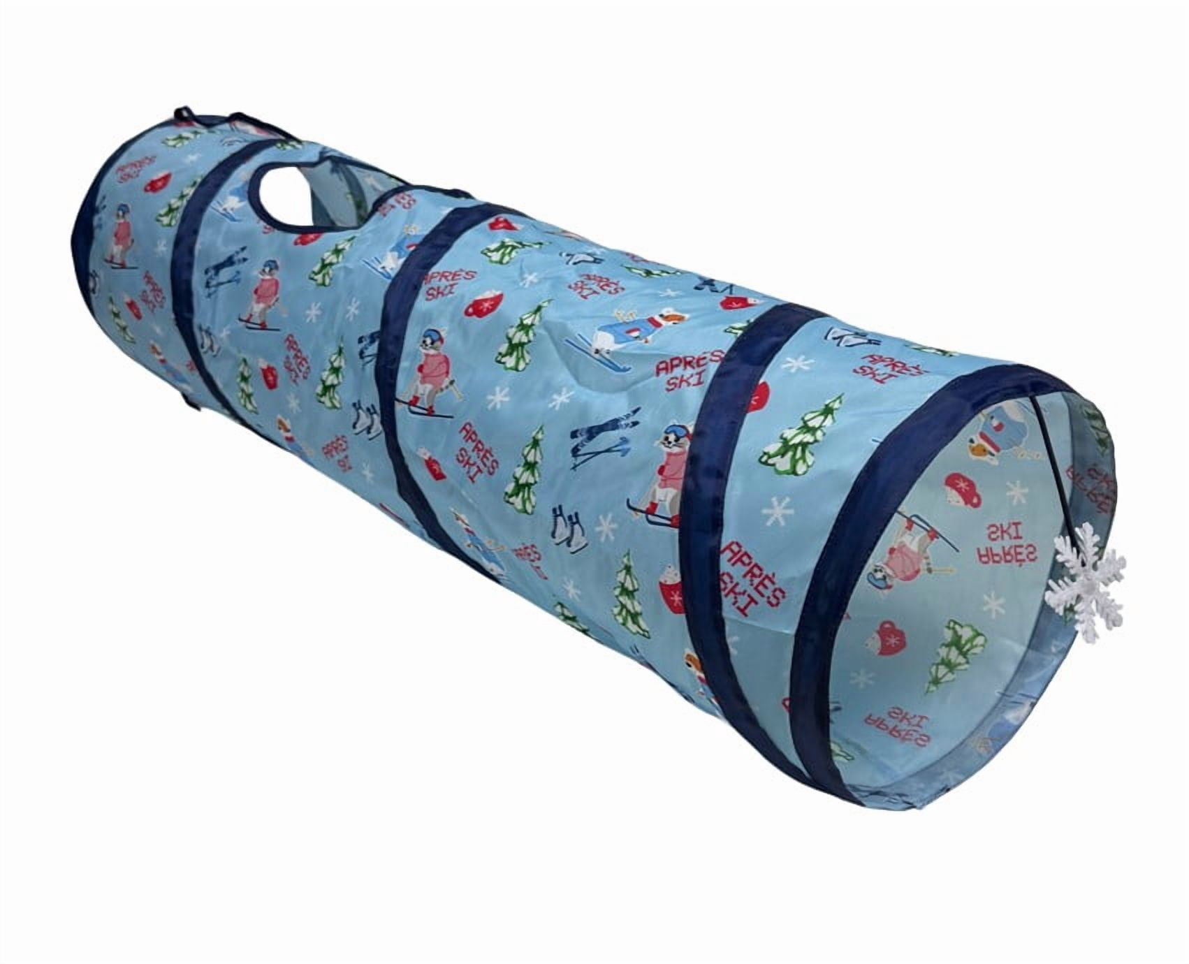 Vibrant Life Holiday Apres Ski Cat Tunnel, Blue, 34" x 10"