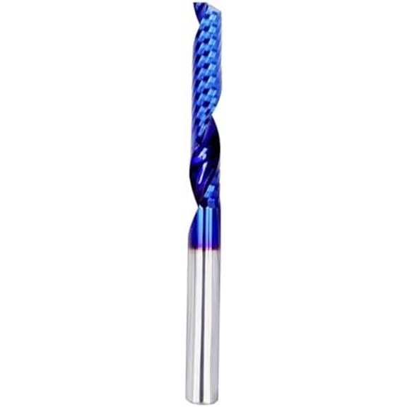 VIC002 Single Flute End Mill Solid Carbide Upcut Spiral CNC Router Bit Milling  for  Plastic  PVC MDF (up Cut, 1/4S*1/4D*1-1/2CL*3OVL)