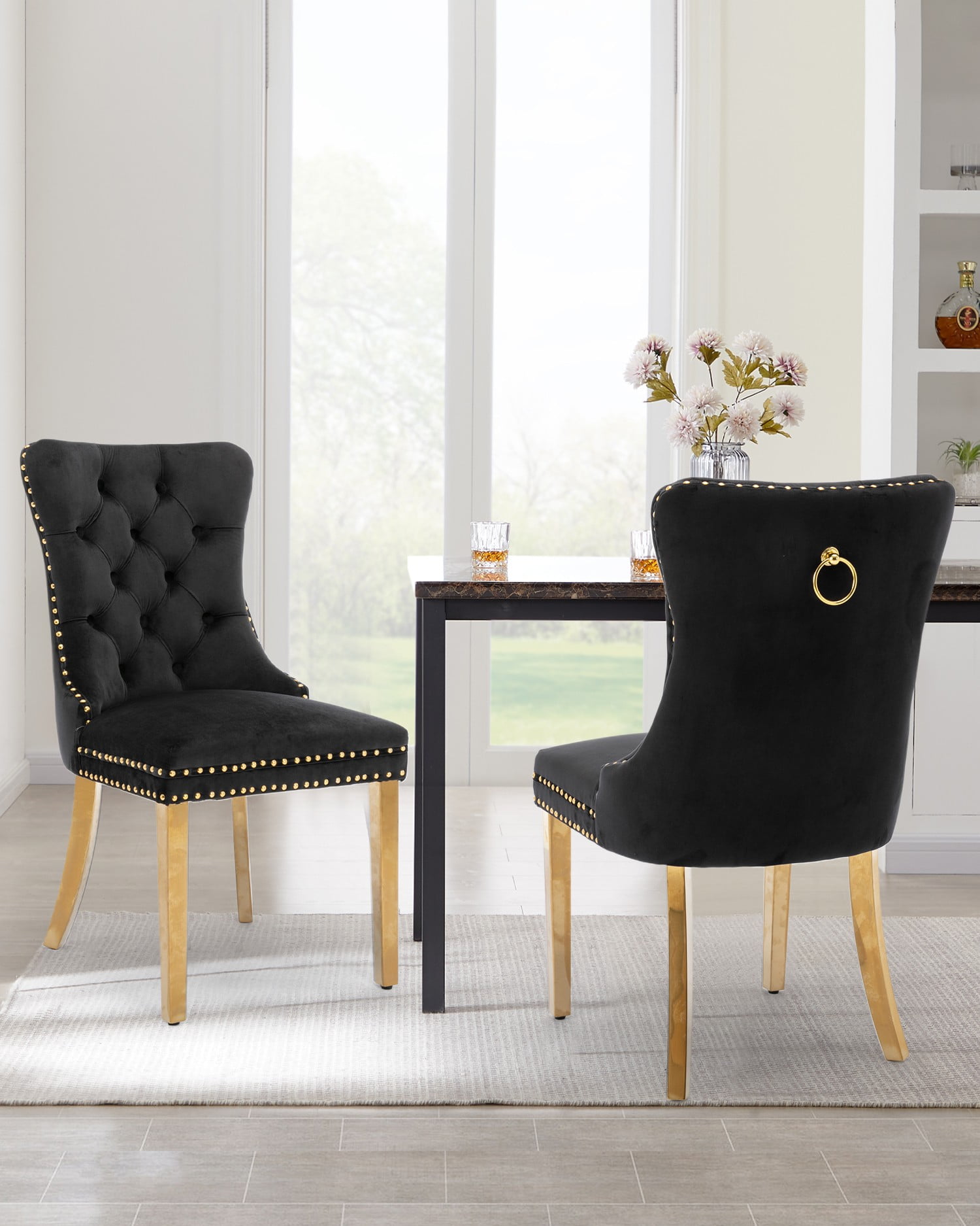 Ashley Signature Design Modern Haddigan Rake Back Dining Room Chair Dark Brown Set of 2 Walmart