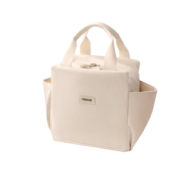 VICHVVY 12L Lunch Bag for Women Cute Corduroy Lunch Tote Bags Reusable Insulated Lunch Box Large Capacity Reusable Insulated Cooler for Work School Picnic