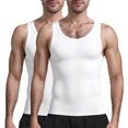thumbnail image 1 of VICHVVY 2pcs Men's Tank Tops High Neck Summer Tanks Cami Sleeveless Tops Basic Shirt Ribbed Racerback Blouses White/White, 1 of 7