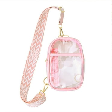 VICHVVY Clear Bag for Stadium Events, Transparent Sling Bag, Small Clear Crossbody Bag for Concerts Sports Events Beach