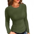 thumbnail image 1 of VICHVVY Fall Clothes Womens Crewneck Ribbed Long Sleeve Shirts Slim Fitted Tee Casual Basic Tshirt Top, 1 of 7