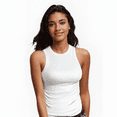 thumbnail image 1 of VICHVVY Womens Tank Tops High Neck Summer Tanks Cami Sleeveless Tops Basic Shirt Ribbed Racerback Blouses White Large, 1 of 6