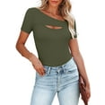 thumbnail image 1 of VICHVVY Womens Fashion Fall Clothes One Piece Cutout Tops Long Sleeve Ribbed Slim Fitted Shirts Tee Tshirts, 1 of 8
