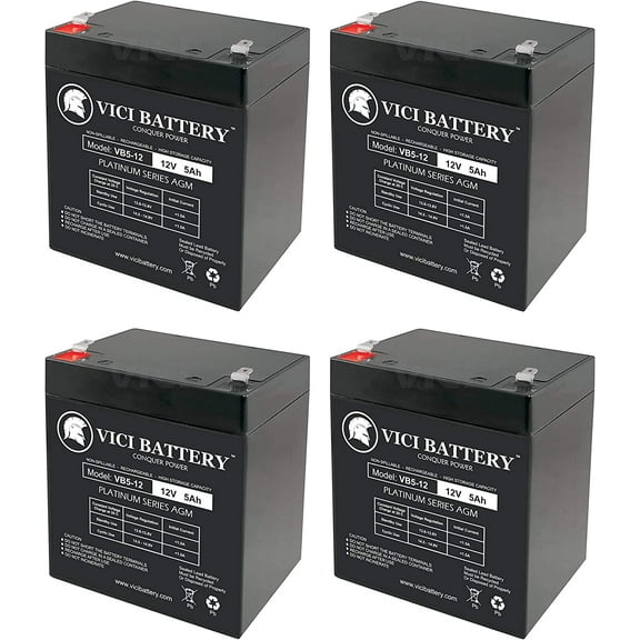 VICI Battery VB5-12 - 12V 5AH Battery for Razor E100 E125 E150 E175 Electric Scooter - 4 Pack Brand Product