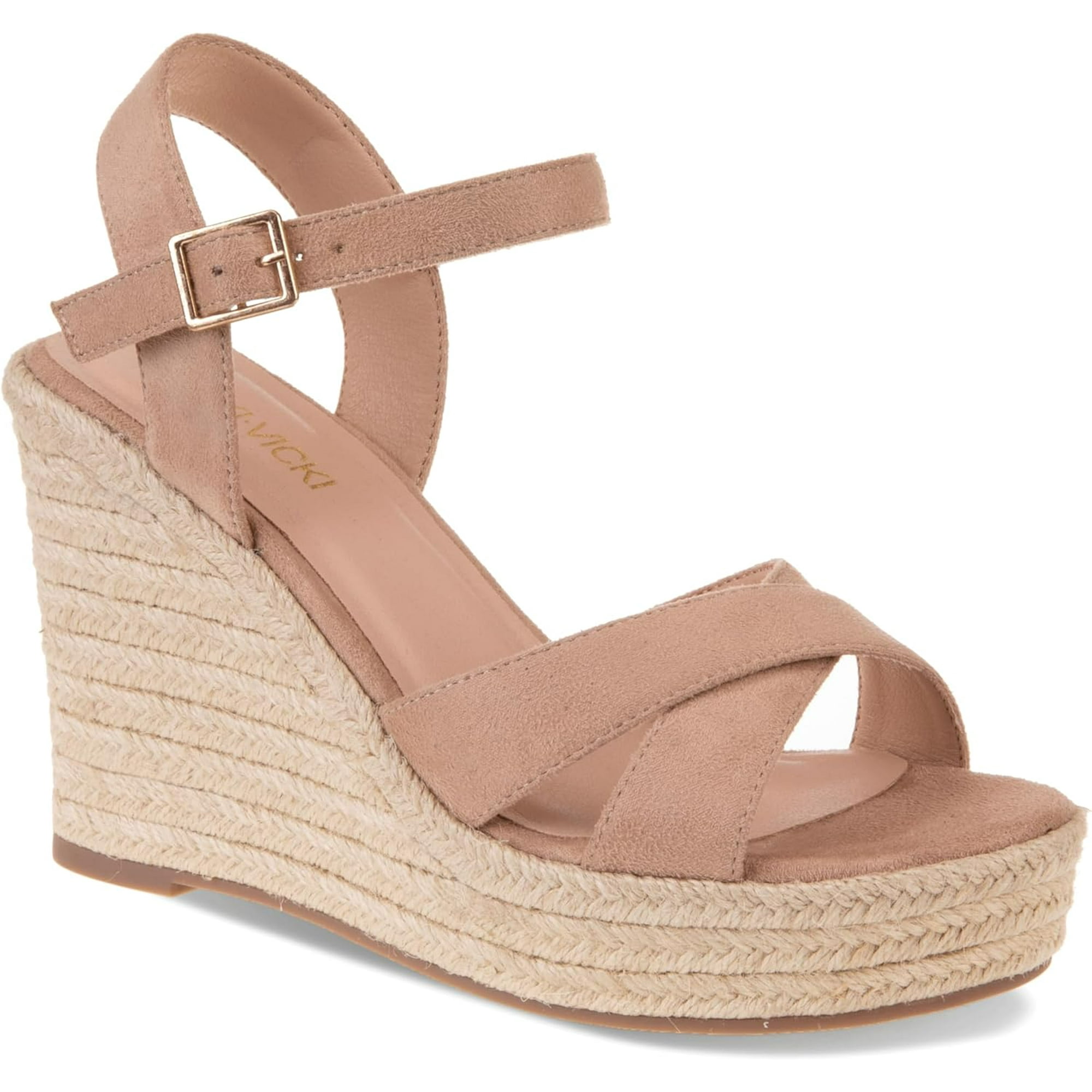 VICKI·VICKI Women's Platform Sandals Wedge Ankle Strap Open Toe Sandals