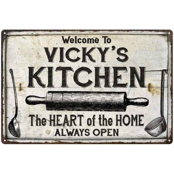 VICKY'S Kitchen Farmhouse Sign Gift 8x12 Metal 208120033380