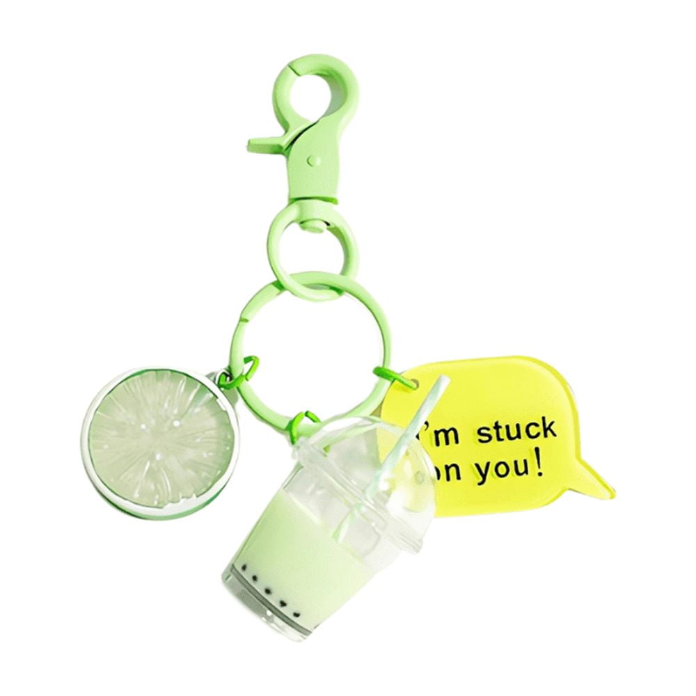VICKYPOP Cute Bubble Tea Keychain Boba Cup Key Ring Pendant Doll for ...