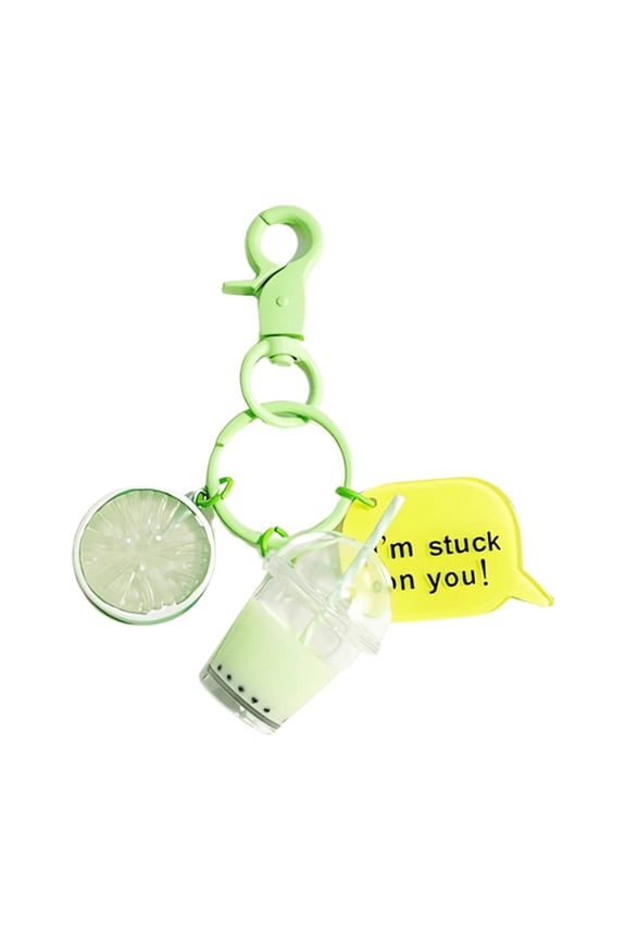 Cute Bubble Tea Keychain Boba Cup Key Ring Pendant Doll for Girl