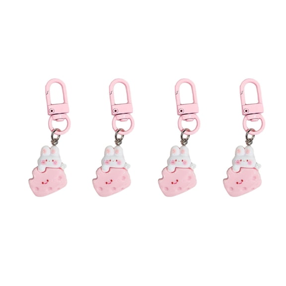 VICKYPOP Cute Cheese Keychain, Fun Novelty Bunny Key Chain Accessory 4pcs