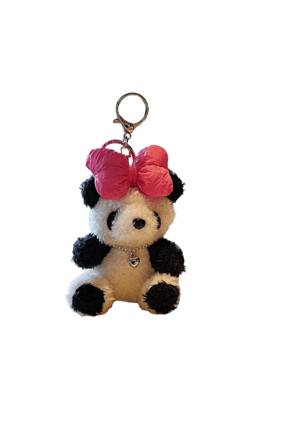 Cute Panda Keychain, Soft Bow Tie Panda Keyring Backpack Accessories, Valentine Gift for Women