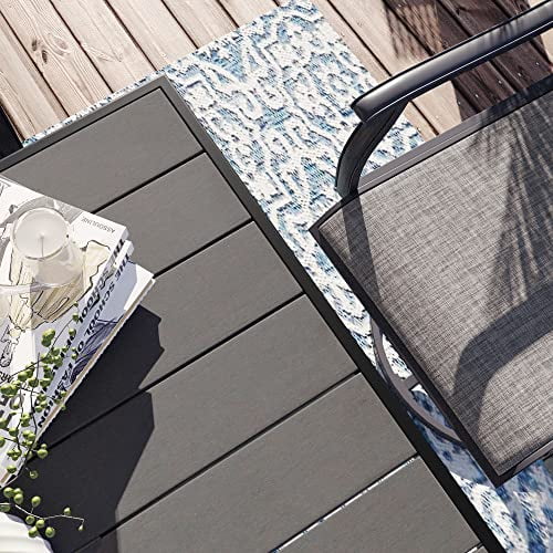 VICLLAX Outdoor Patio Dining Table for 4, 37.5"x37.5" Square Outdoor