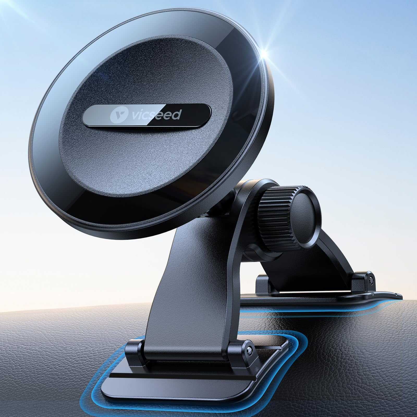 VICSEED 2025 Upgrade for MagSafe Car Mount [Strongest Dashboard Adhesive & 25N Magnetic] Cell Phone Holders for Your Car, 360 Adjustable Phone Holder Mount for All Smartphones & Vehicles