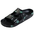 thumbnail image 1 of VICT POPU Womens Sandals Adjustable Double Buckle Strap Waterproof EVA Flat Slides，MAPLE LEAF BLACK,Sizes 8, 1 of 6