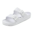 thumbnail image 1 of VICT POPU Womens Sandals Adjustable Double Buckle Strap Waterproof EVA Flat Slides，White,Sizes 10, 1 of 6