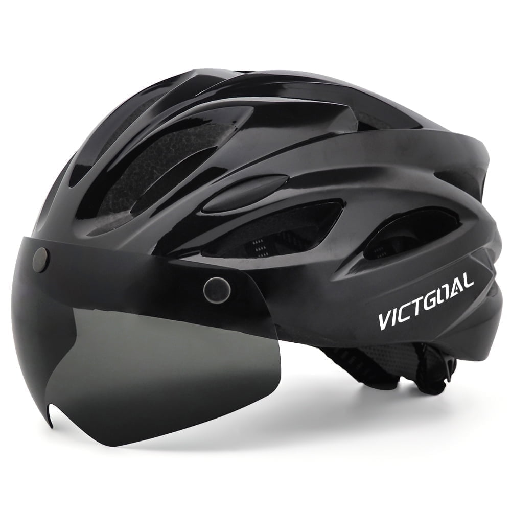 Victgoal Womens Black Cycle Helmet VICTGOAL // Goggles Bike Helmet With  Light Road Bicycle Helmet MTBMountain
