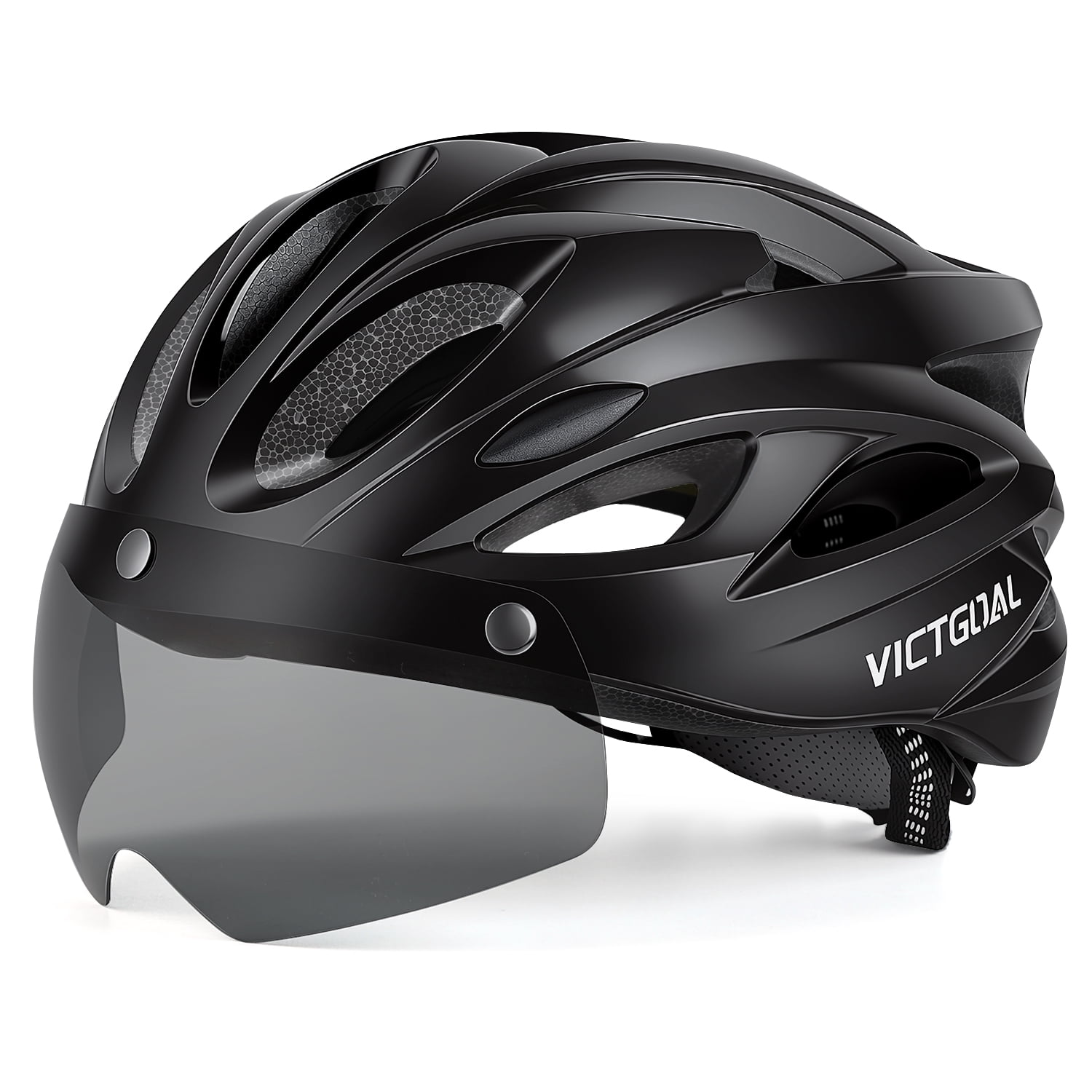 VICTGOAL Bike Helmet for Adults with Light and Goggles Lightweight MTB Road Bicycle Helmets for Men Women Cycling Ebike Scooter