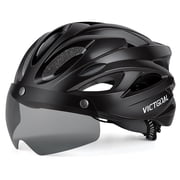 VICTGOAL Bike Helmet for Adults with Light and Goggles Lightweight MTB Road Bicycle Helmets for Men Women Cycling Ebike Scooter
