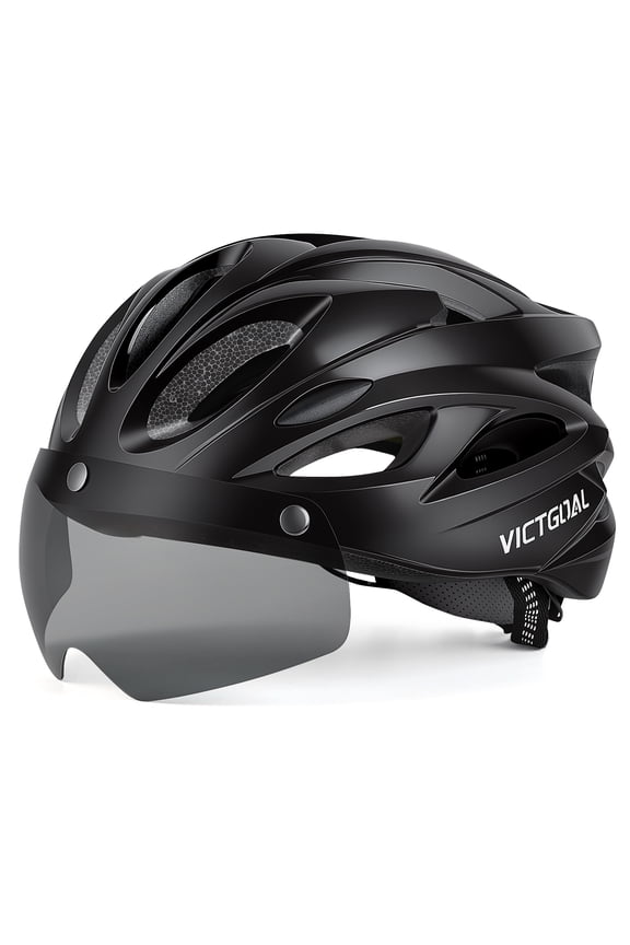 Bike Helmet for Adults with Light and Goggles Lightweight MTB Road Bicycle Helmets for Men Women Cycling Ebike Scooter
