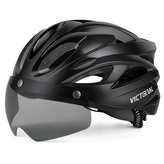 VICTGOAL Bike Helmet for Adults with Light and Goggles Lightweight MTB Road Bicycle Helmets for Men Women Cycling Ebike Scooter