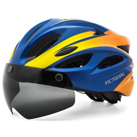 VICTGOAL Bike Helmet for Adults with Light and Goggles Lightweight MTB Road Bicycle Helmets for Men Women Cycling Ebike Scooter