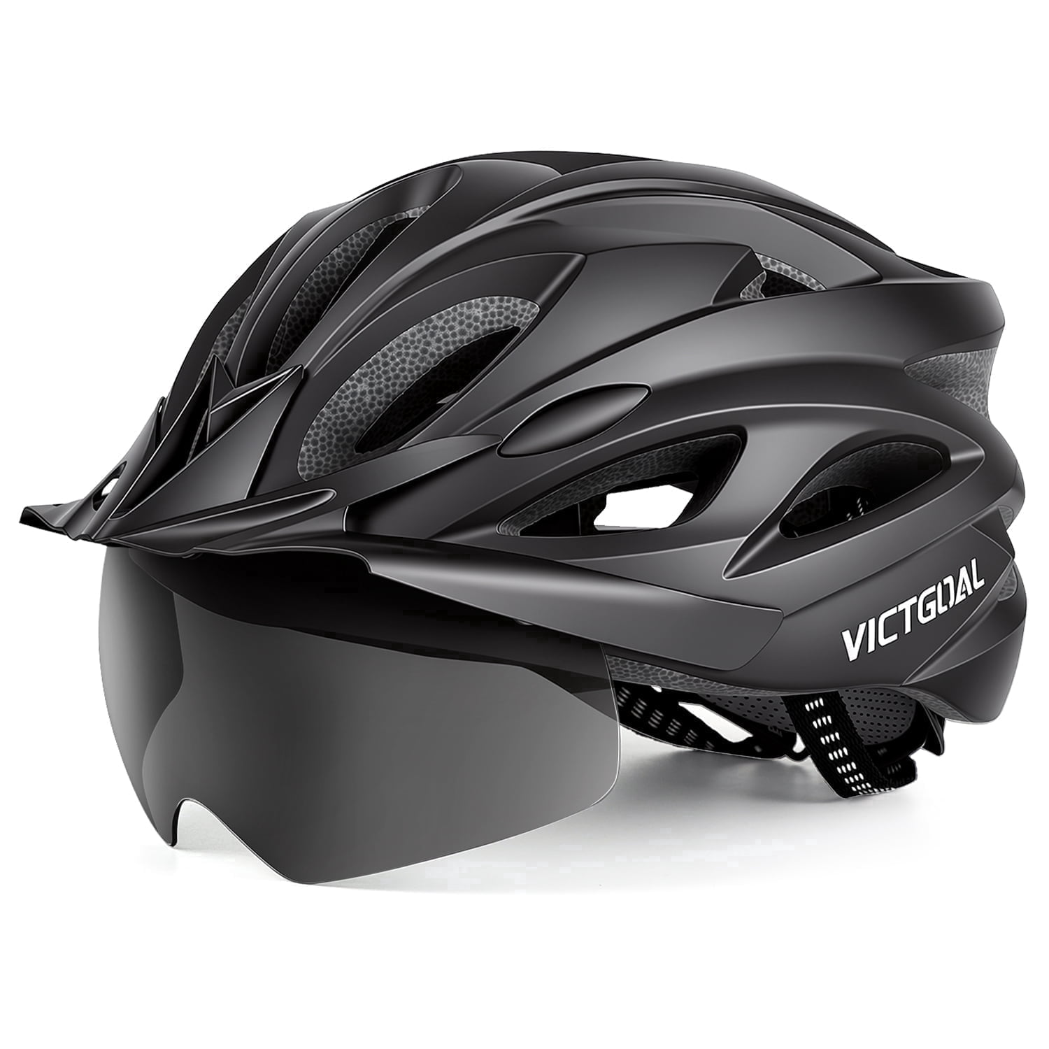 VICTGOAL Bike Helmet with Goggles & Visor – LED Light, Lightweight Cycling Helmet for Men Women MTB Road Ebike Scooter