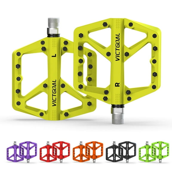 VICTGOAL Nylon Bicycle Pedals 9/16 DU Bearings Non-Slip Flat Platform Ultralight for MTB Road Bike Cycling Parts