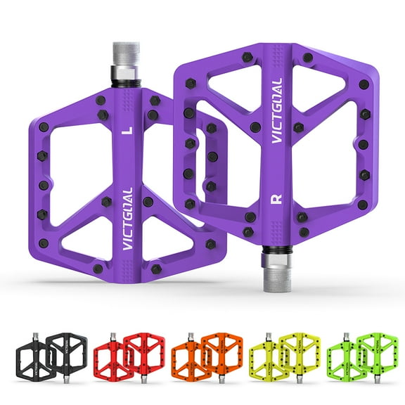 VICTGOAL Nylon Bicycle Pedals 9/16 DU Bearings Non-Slip Flat Platform Ultralight for MTB Road Bike Cycling Parts