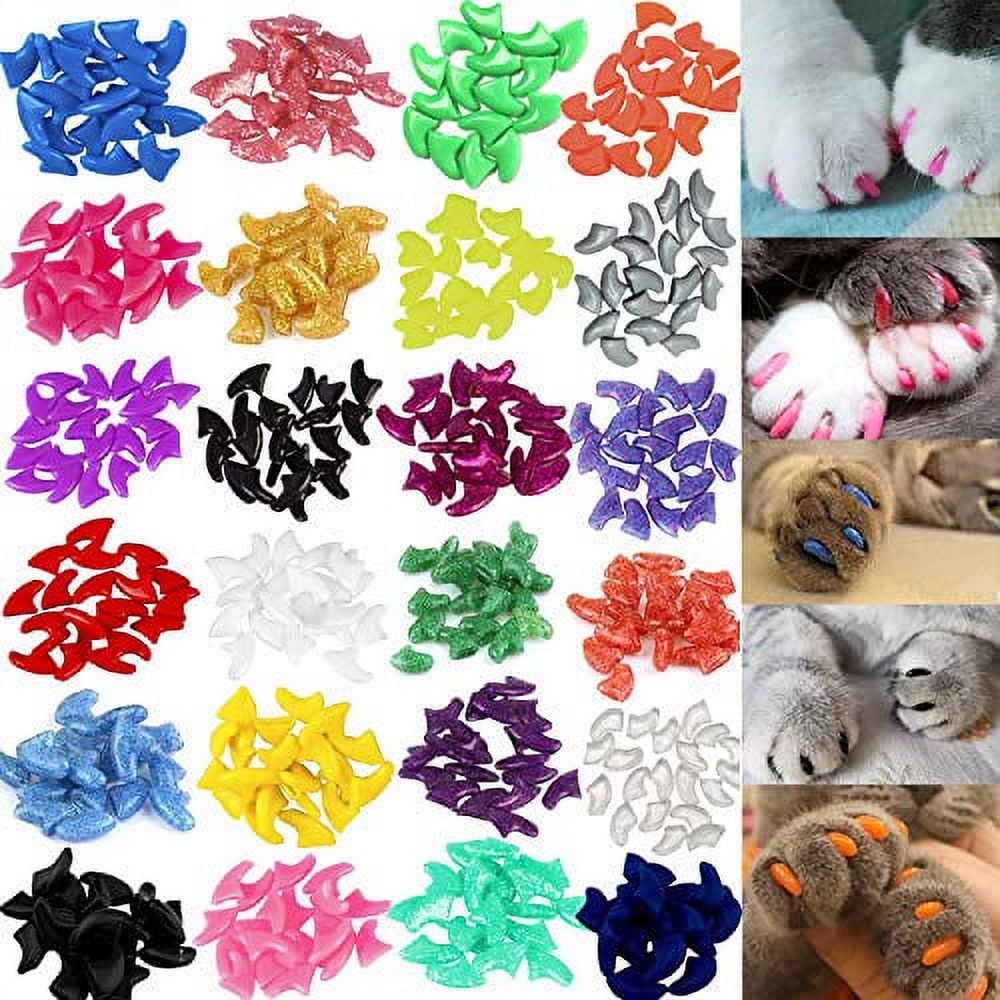 20 Pcs Soft Plastic Nail Caps Nail Covers Claw Caps Paw Covers for Cat Pet  Kitten Dog With Glue Claws Control Paws | Wish