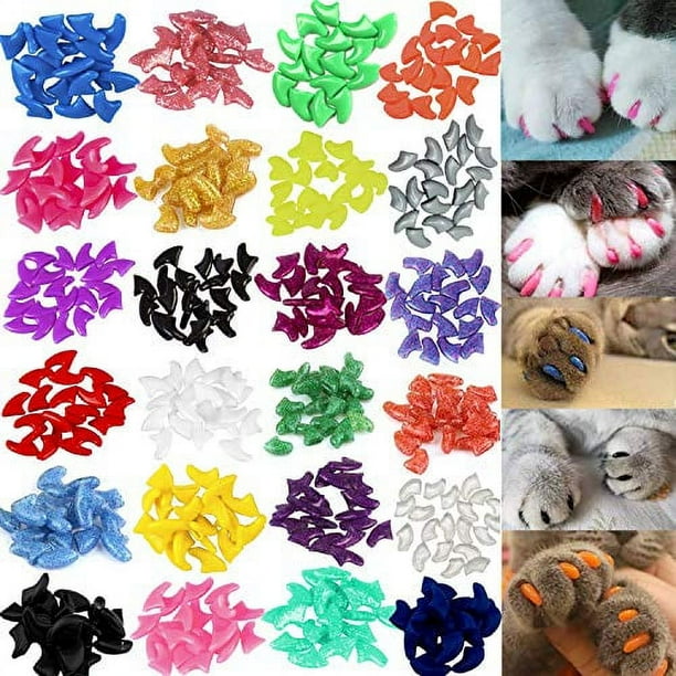 VICTHY 140pcs Cat Nail Caps Colorful Pet Cat Soft Claws Nail Covers for Cat Claws with Glue and Applicators Medium Size Walmart Business Supplies