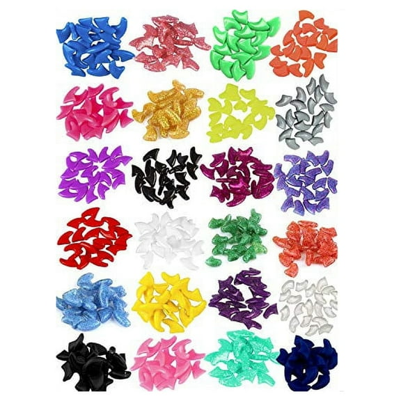 VICTHY 140pcs Cat Nail Caps, Colorful Pet Cat Soft Claws Nail Covers for Cat Claws with Glue and Applicators Medium Size