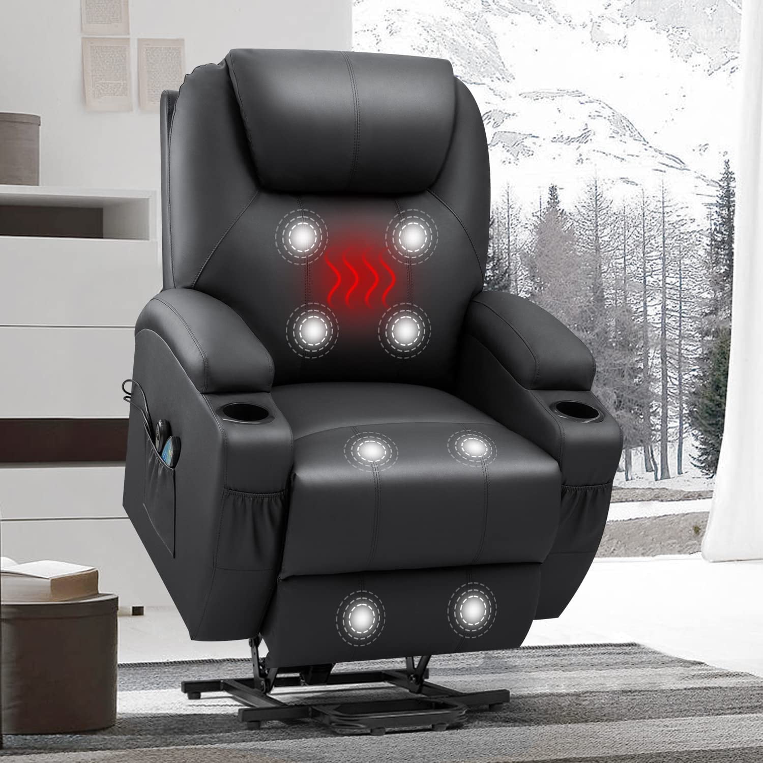 VICTONE Electric Power Lift Recliner Chair for Elderly Reclining Sofa for Living Room with Massage Side Pockets and Cup Holders Fabric Blue 13d9b413 7313 45b4 9e40 4074761b13c1.98f225fb628fc08f2146e11e5dde51f6