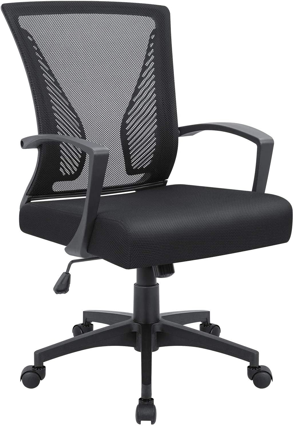 VICTONE Home Office Desk Chair Task Mid Back Mesh Office Chair Ergonomic Swivel Lumbar Support Desk Computer Chair (Black)