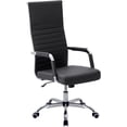 thumbnail image 1 of VICTONE Ribbed Office Chair High Back PU Leather Executive Conference Chair Adjustable Swivel Chair (Black), 1 of 7