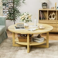 JOINICE Round Coffee Table with Storage and Flip Top,Circle Fluted ...