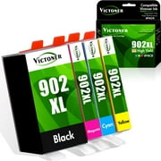 VICTONER Compatible Ink Cartridge for HP 902XL 902 XL Combo Pack Officejet Pro 6978 6968 6958 6962 6970 6960 6975 6950 6954 Inject Printer Ink Refill 4-Pack Black Cyan Yellow Magenta Updated Chip