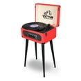 thumbnail image 1 of VICTOR Andover 5-in-1 Turntable Music Center with 3-Speed Record Player, FM Radio, Dual Bluetooth In & Out, Built-in Stereo Speakers, and Chair Height Legs, Red (VWRP-3200-RD), 1 of 12