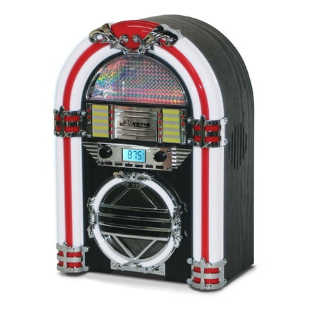 VICTOR Broadway Desktop Bluetooth Jukebox, Black (VDTJ-1500-BK)