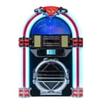 thumbnail image 1 of VICTOR Broadway Desktop Bluetooth Jukebox with CD Player, FM Radio, Built-in Stereo Speakers, and Color Changing LED Lighting, Blue, 1 of 6