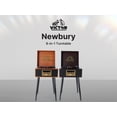 thumbnail image 1 of Victor Newbury 8-in-1 Vintage Bluetooth Turntable Music Center with Chair Height Legs, Mahogany, 1 of 12