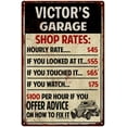 thumbnail image 1 of VICTOR'S Garage Shop Rates Sign Man Cave Decor Gift 8x12 Metal 208120010087, 1 of 1
